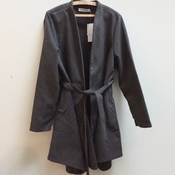 New nwt Justfabulous grey jacket dress coat plus size XXL 2X - Picture 1 of 5